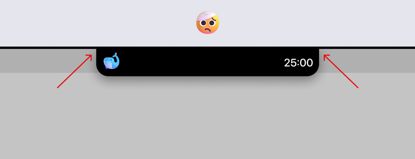 90° cut into the top edge before the curve